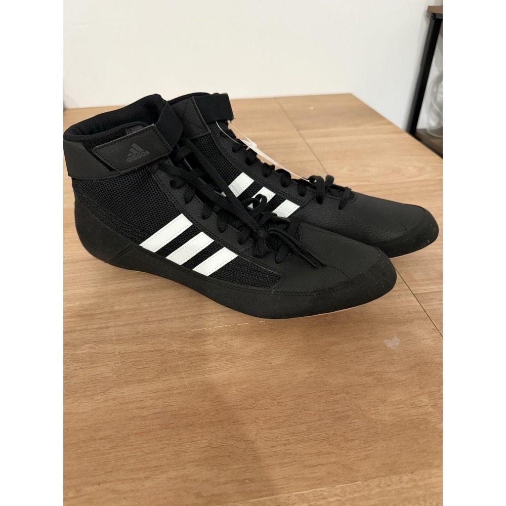 Adidas HVC 2 Wrestling Shoes Black White Mens Size 16 AQ3325 New
